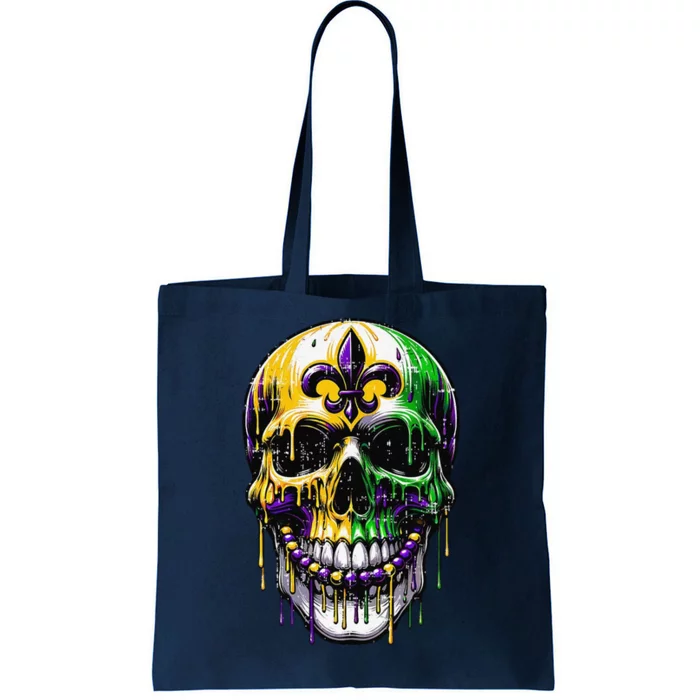 Fleur De Lis Mardi Gras Skull Tote Bag