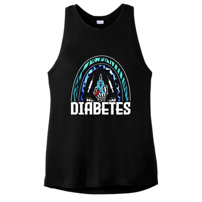 Fuck Diabetes Logo Awareness Ladies Tri-Blend Wicking Tank