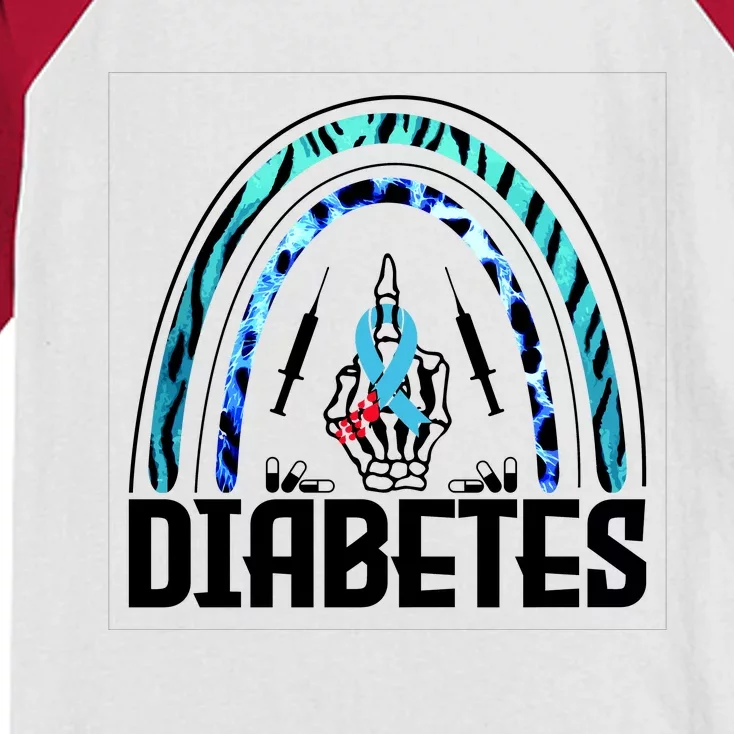 Fuck Diabetes Logo Awareness Kids Colorblock Raglan Jersey