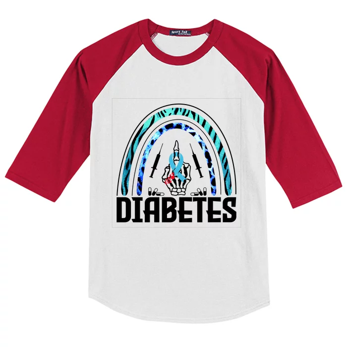 Fuck Diabetes Logo Awareness Kids Colorblock Raglan Jersey