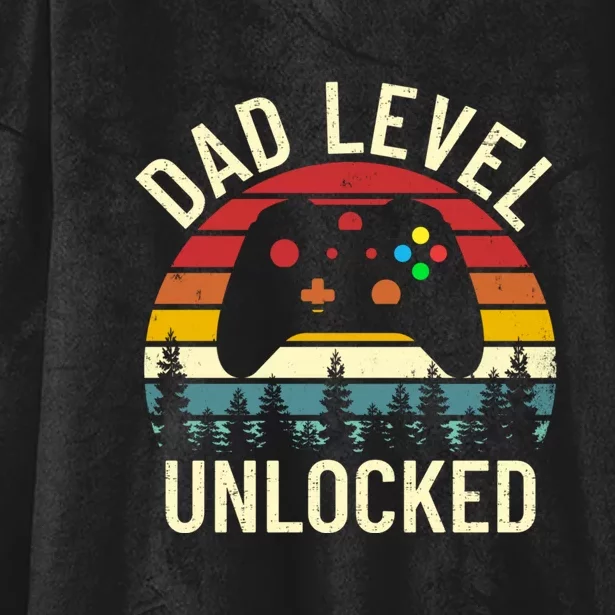 Funny Dad Level Uncloked Gift For Gamer Hooded Wearable Blanket