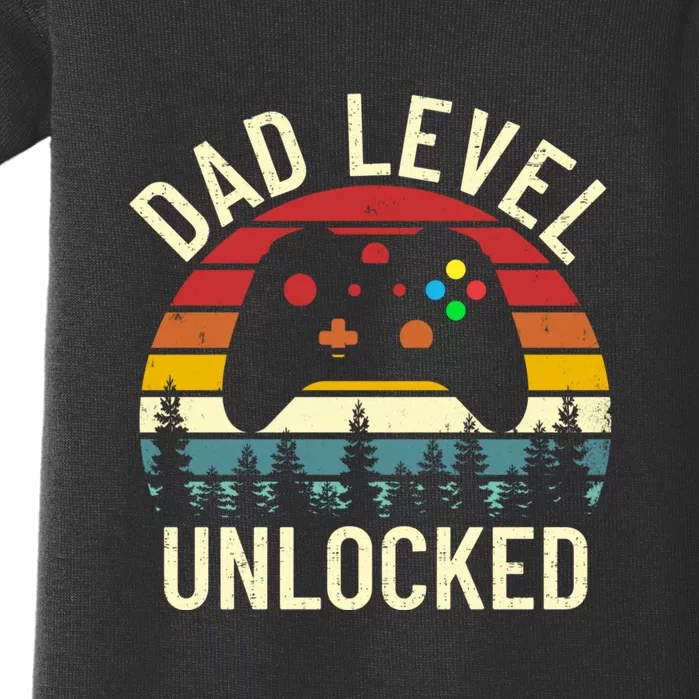 Funny Dad Level Uncloked Gift For Gamer Baby Bodysuit