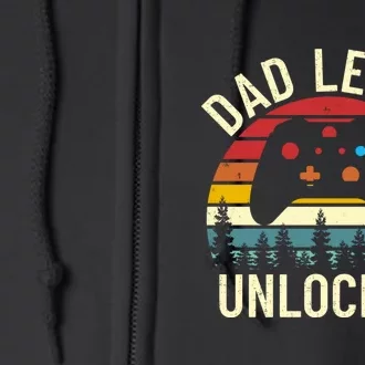 Funny Dad Level Uncloked Gift For Gamer Full Zip Hoodie