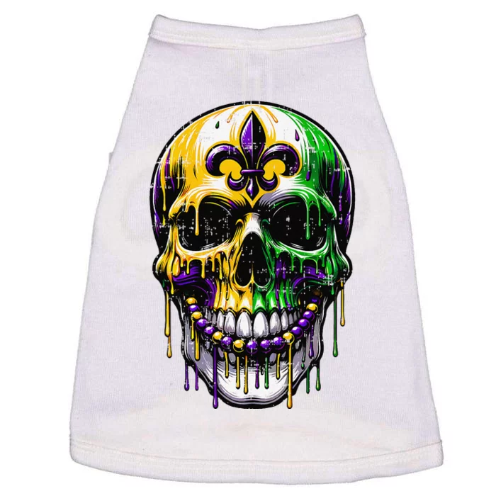 Fleur De Lis Mardi Gras Skulls Doggie Tank