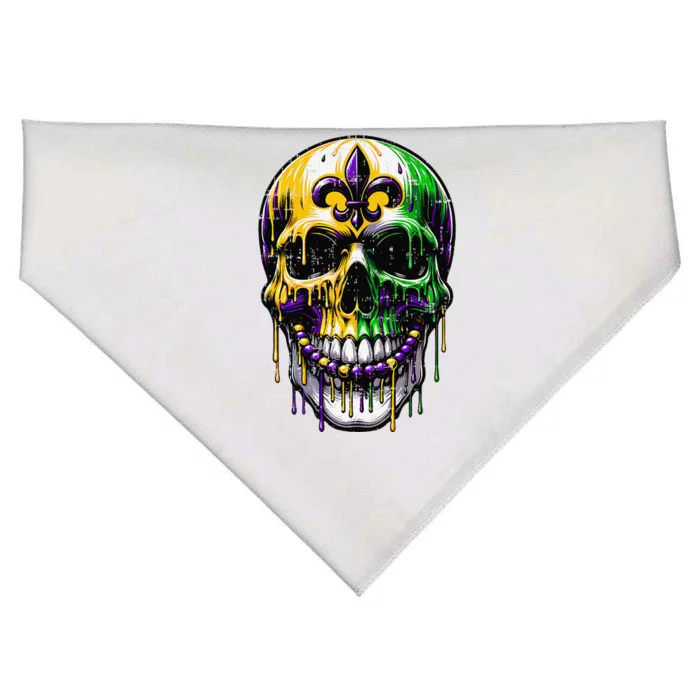 Fleur De Lis Mardi Gras Skulls USA-Made Doggie Bandana