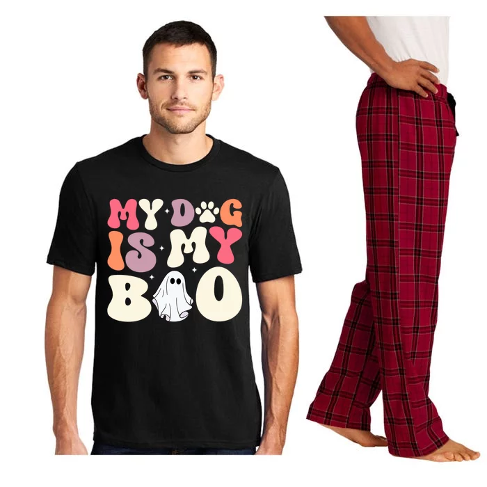 Funny Dog Lover Halloween Puppy Groovy My Dog Is My Boo Gift Pajama Set