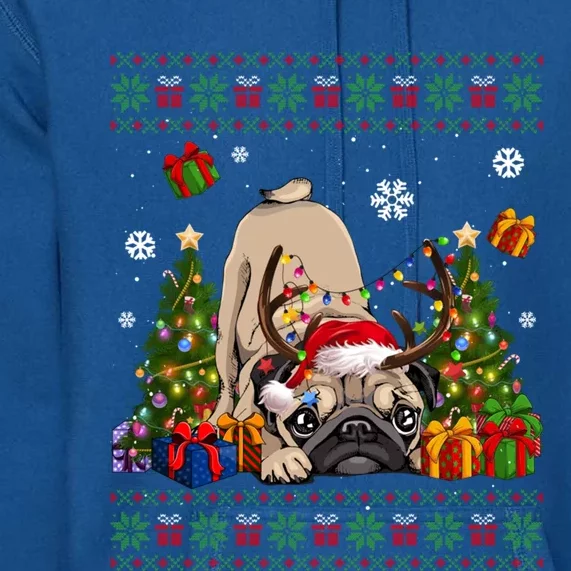 Funny Dog Lovers Frenchie Santa Hat Ugly Christmas Sweater Cute Gift Premium Hoodie