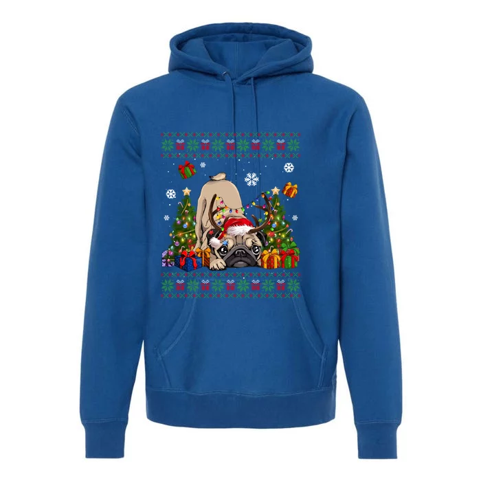 Funny Dog Lovers Frenchie Santa Hat Ugly Christmas Sweater Cute Gift Premium Hoodie