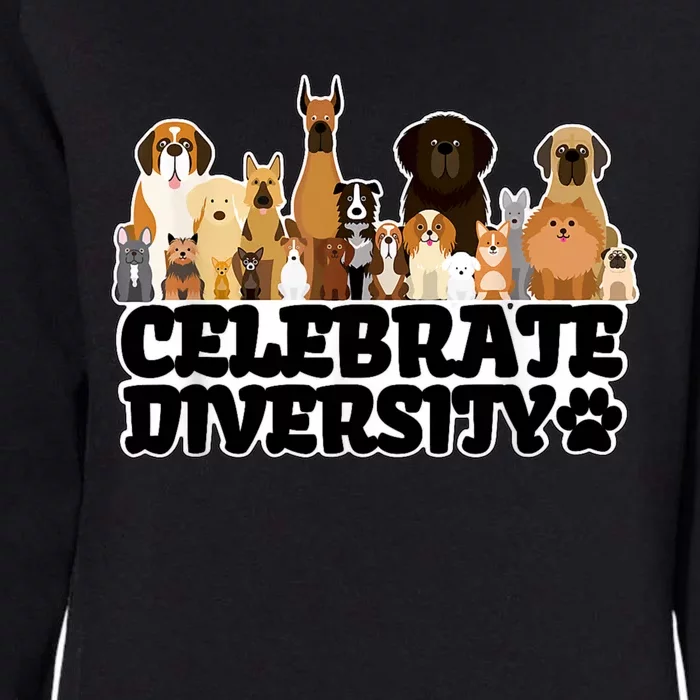 Funny Dog Lover Shirts 'Celebrate Diversity' Cute Dog Womens California Wash Sweatshirt