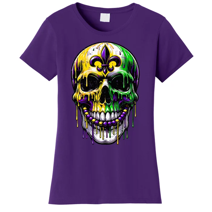 Fleur De Lis Mardi Gras Skulls Outfit Women's T-Shirt