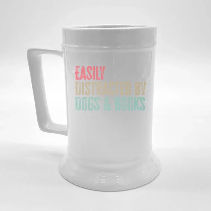 Funny Dogs Lovers And Book Gift Front & Back Beer Stein