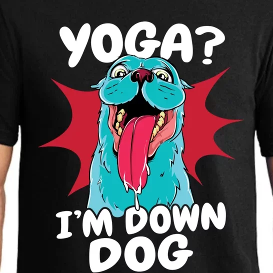 Funny Dog Lovers Yoga Funny Gift Yoga Im Down Dog Gift Pajama Set