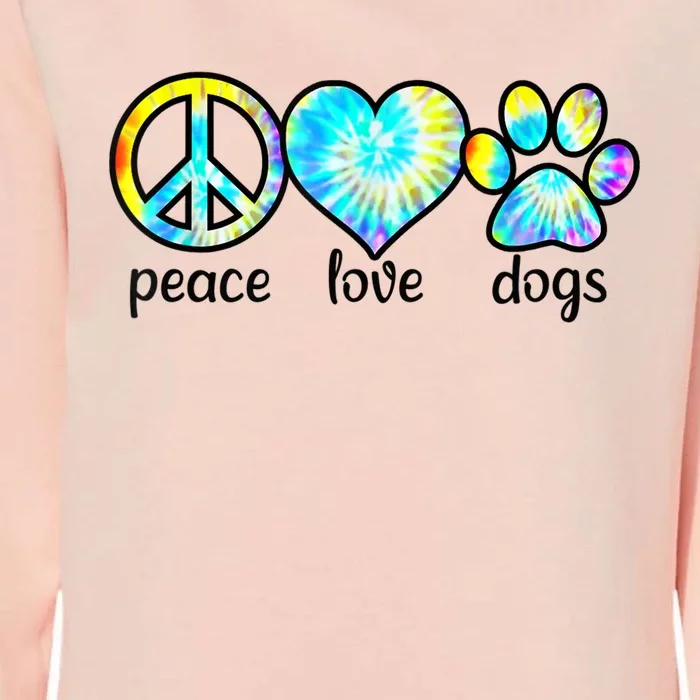 Funny Dog Lover Shirts Gift Peace Love Dogs Tie Dye Puppy Gifts Womens California Wash Sweatshirt