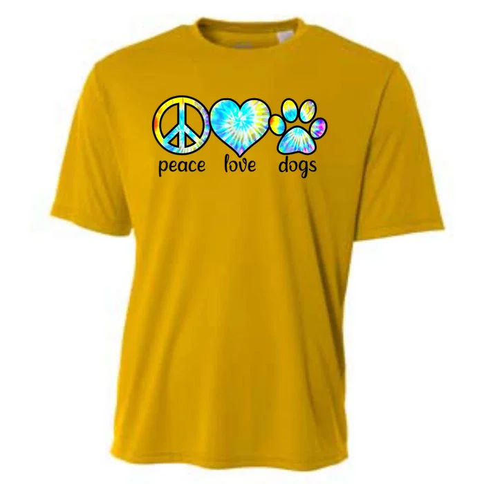 Funny Dog Lover Shirts Gift Peace Love Dogs Tie Dye Puppy Gifts Cooling Performance Crew T-Shirt