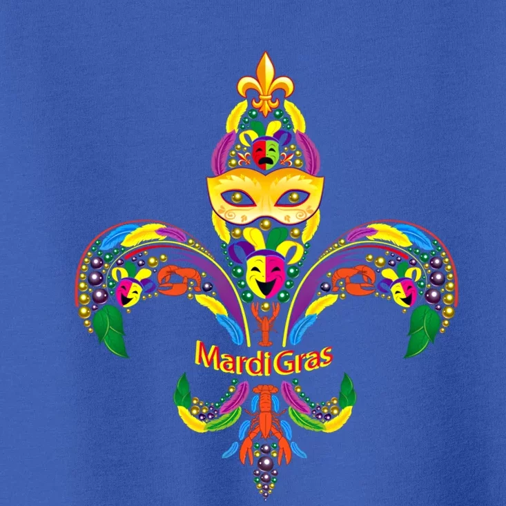 Fleur De Lis And Mardi Gras Mask And Beads New Orleans Souvenir Gift Toddler T-Shirt