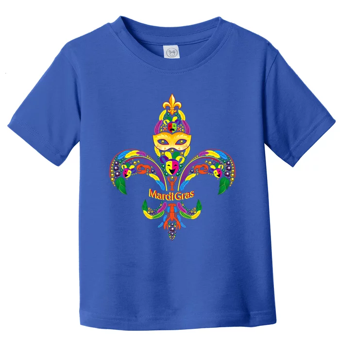 Fleur De Lis And Mardi Gras Mask And Beads New Orleans Souvenir Gift Toddler T-Shirt