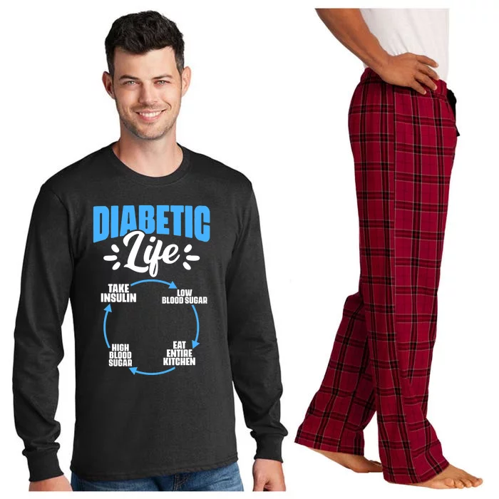 Funny Diabetic Life Cycle Diabetes Awareness Long Sleeve Pajama Set