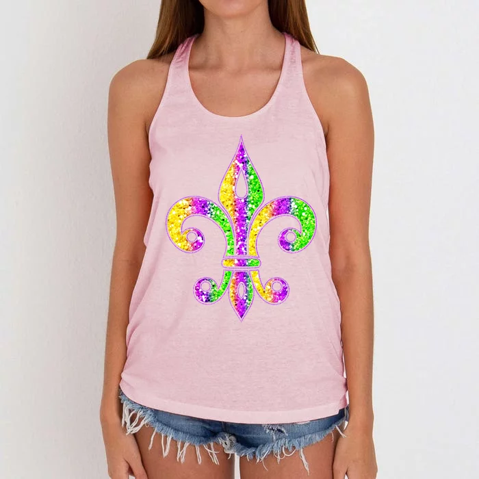 Fleur De Lis Mardi Gras Symbol Carnival Costume Party Gift Women's Knotted Racerback Tank