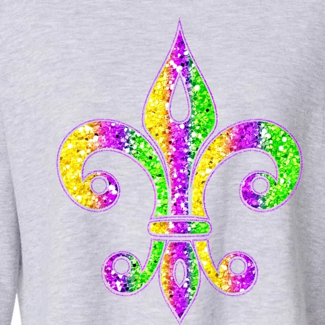 Fleur De Lis Mardi Gras Symbol Carnival Costume Party Gift Cropped Pullover Crew