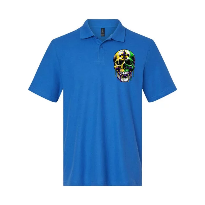 Fleur De Lis Mardi Gras Skulls Outfit Softstyle Adult Sport Polo