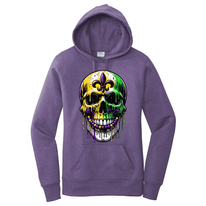 Fleur De Lis Mardi Gras Skulls Outfit Women's Pullover Hoodie