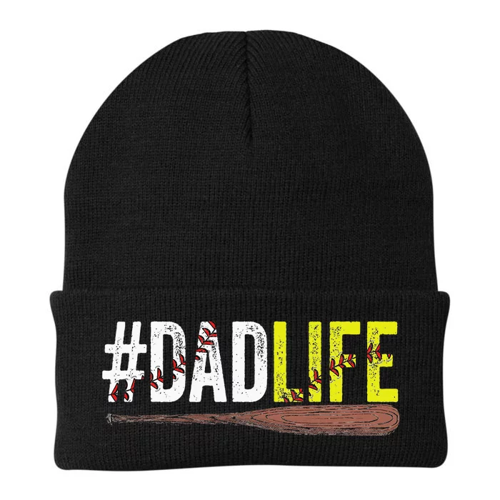 Funny Dad Life Softball Baseball Daddy Sports Father's Day Knit Cap Winter Beanie