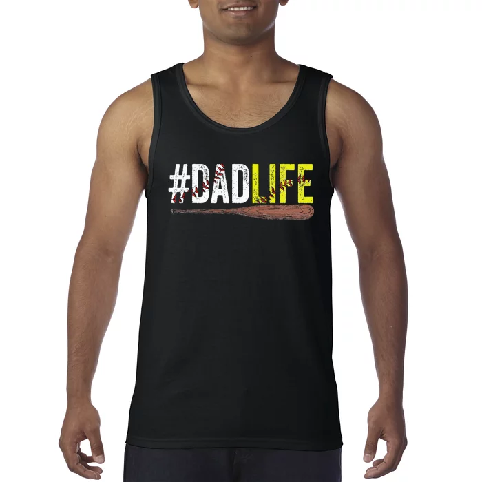 Funny Dad Life Softball Baseball Daddy Sports Father's Day Tank Top