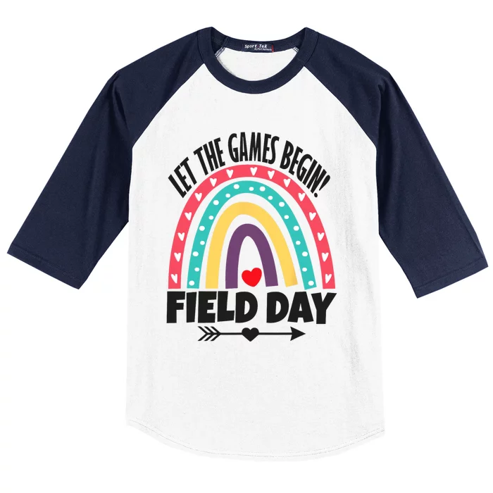 Field Day Let The Games Begin Colors Rainbow Teachers Baseball Sleeve Shirt