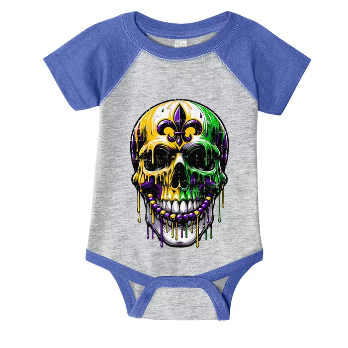 Fleur De Lis Mardi Gras Skulls Infant Baby Jersey Bodysuit