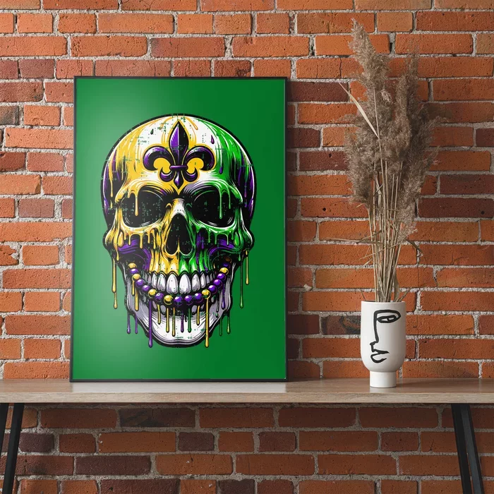 Fleur De Lis Mardi Gras Skulls Poster