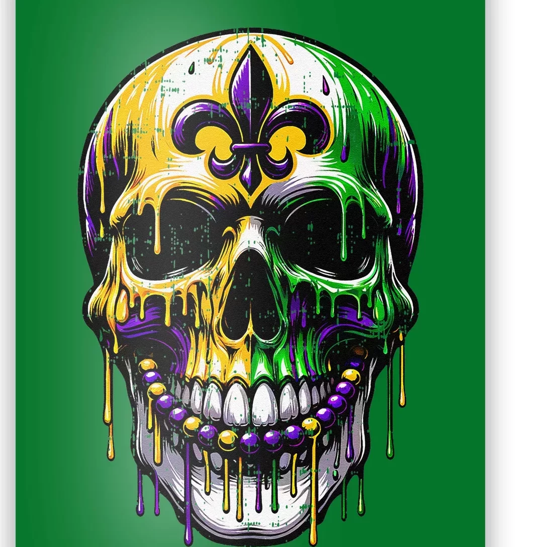 Fleur De Lis Mardi Gras Skulls Poster