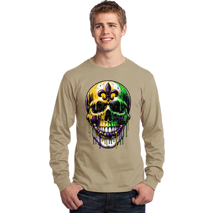 Fleur De Lis Mardi Gras Skulls Tall Long Sleeve T-Shirt