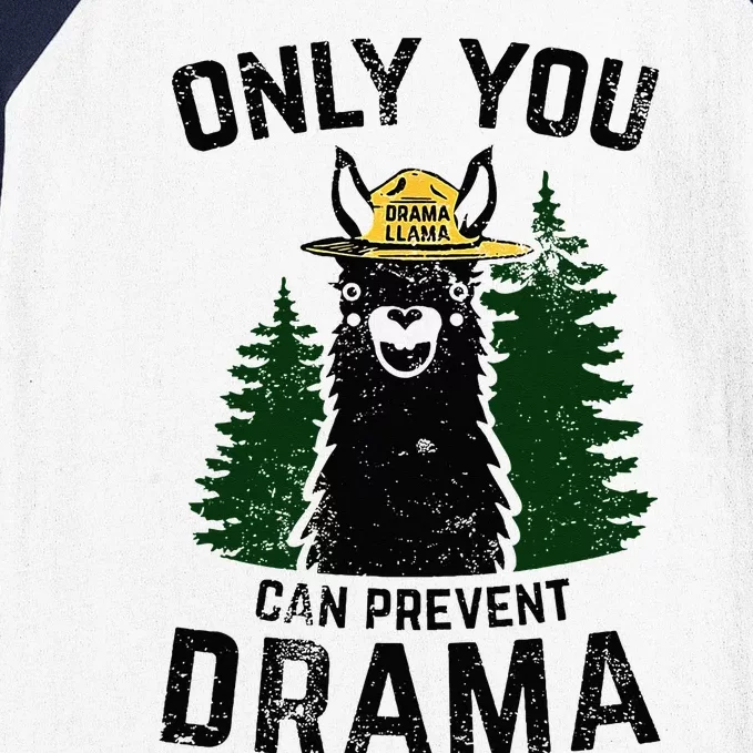 Funny Drama Llama Only You Can Prevent Drama Sarcastic Lover Baseball Sleeve Shirt