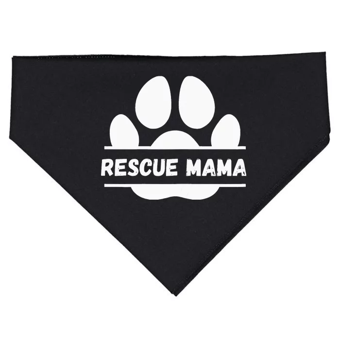 Funny Dog lover Saying Rescue Mama USA-Made Doggie Bandana