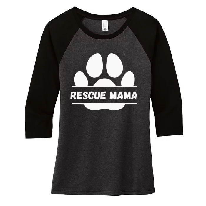 Funny Dog lover Saying Rescue Mama Women's Tri-Blend 3/4-Sleeve Raglan Shirt