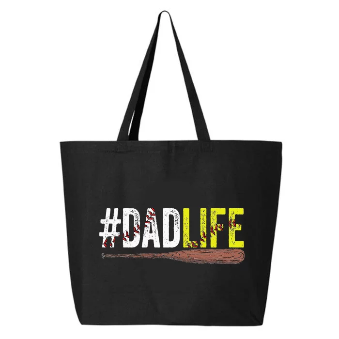 Funny Dad Life Softball Baseball Daddy Sports Fathers Day 25L Jumbo Tote