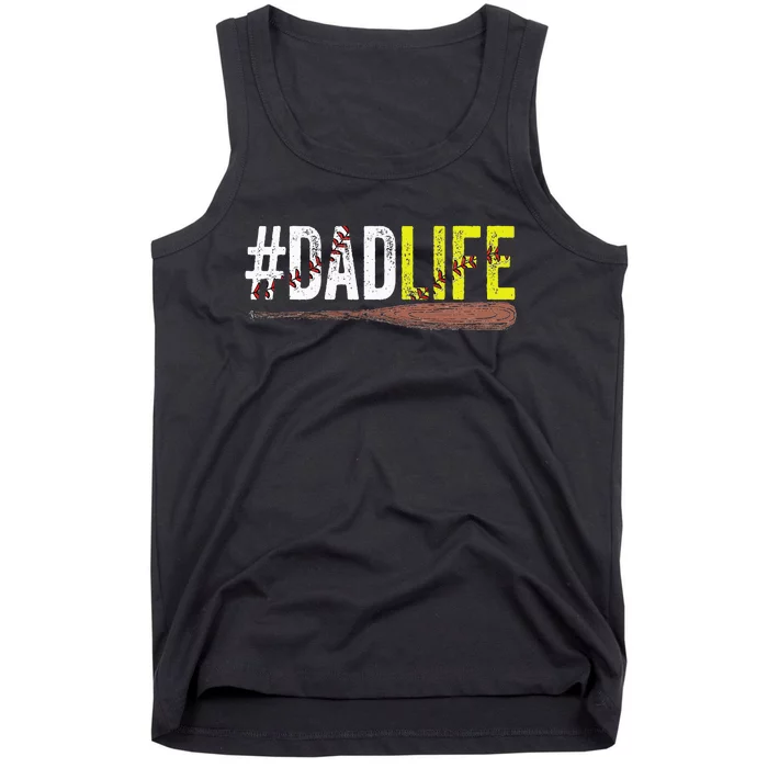 Funny Dad Life Softball Baseball Daddy Sports Fathers Day Tank Top