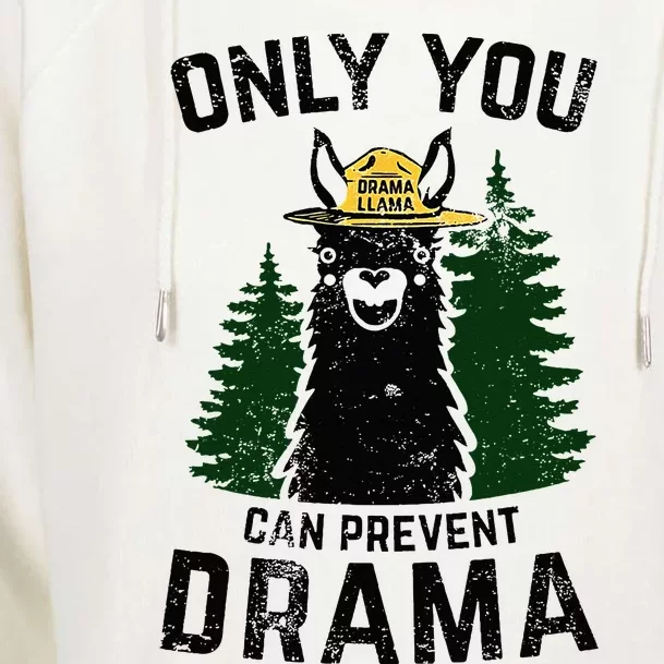 Funny Drama Llama Only You Can Prevent Drama Sarcastic Lover Womens Funnel Neck Pullover Hood