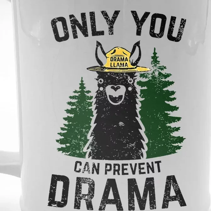 Funny Drama Llama Only You Can Prevent Drama Sarcastic Lover Front & Back Beer Stein