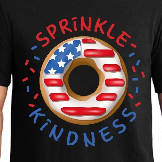 Funny Doughnut Lover American Flag Donut Sprinkle Kindness Gift Pajama Set