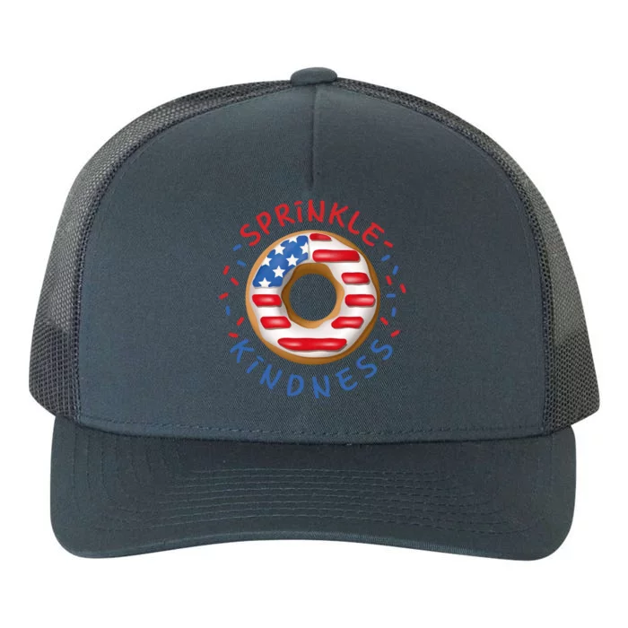 Funny Doughnut Lover American Flag Donut Sprinkle Kindness Gift Yupoong Adult 5-Panel Trucker Hat