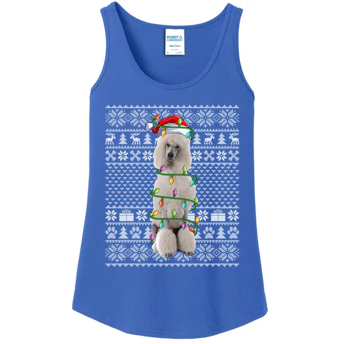 Funny Dog Lover Santa Hat Ugly Standard Poodle Christmas Gift Ladies Essential Tank