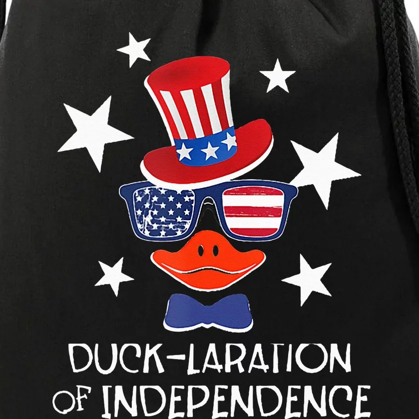 Funny Duck Lover 4th Of July Patriotic Pun Drawstring Bag