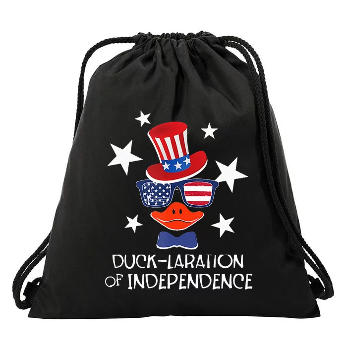 Funny Duck Lover 4th Of July Patriotic Pun Drawstring Bag