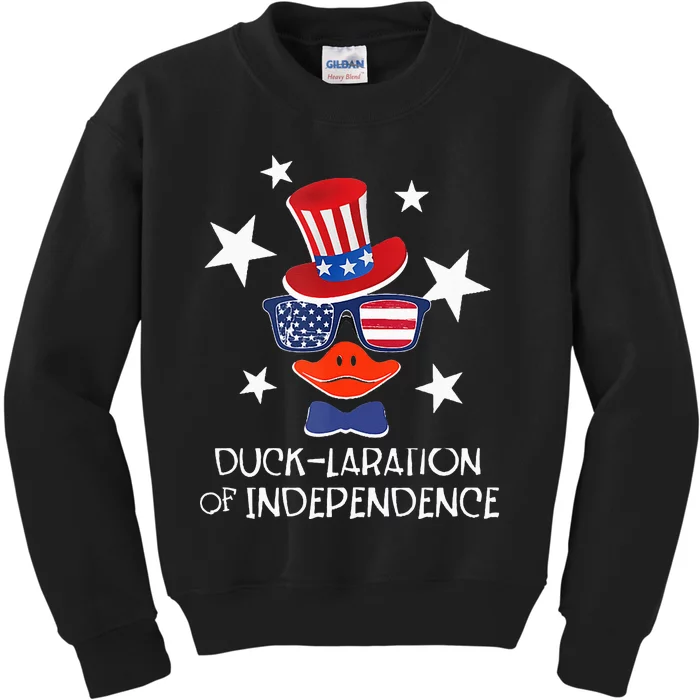 Funny Duck Lover 4th Of July Patriotic Pun Kids Sweatshirt