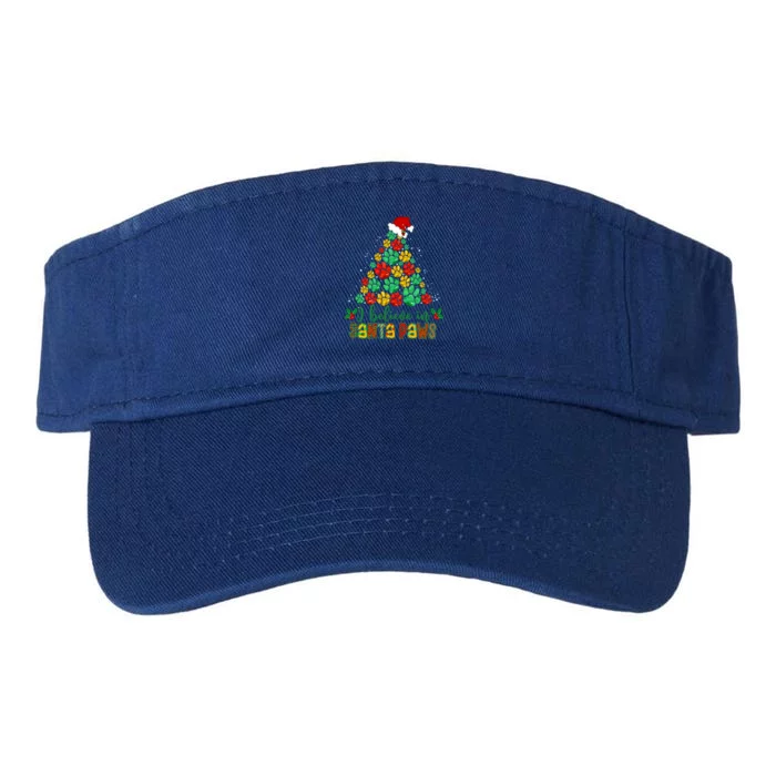 Funny Dog Lover Great Gift I Believe In Santa Paws Christmas Tree Gift Valucap Bio-Washed Visor