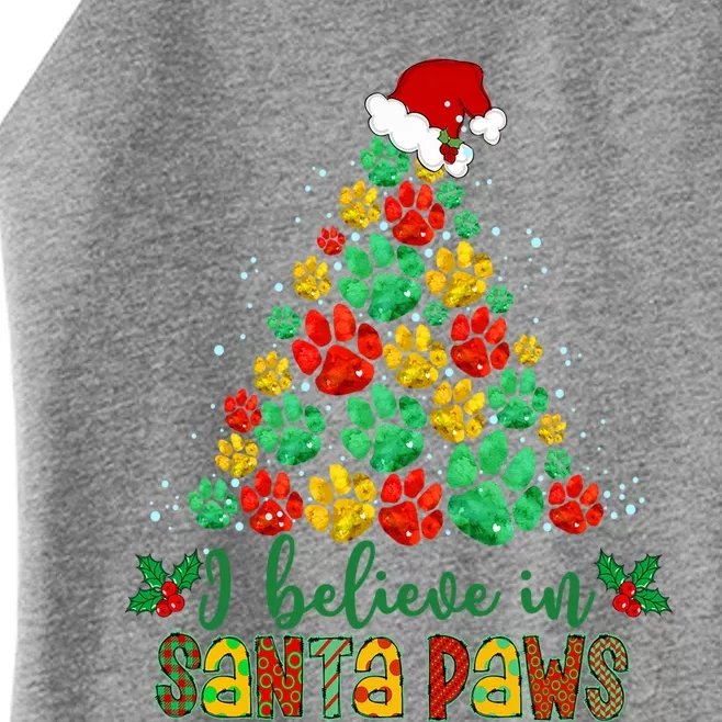 Funny Dog Lover Great Gift I Believe In Santa Paws Christmas Tree Gift Women’s Perfect Tri Rocker Tank