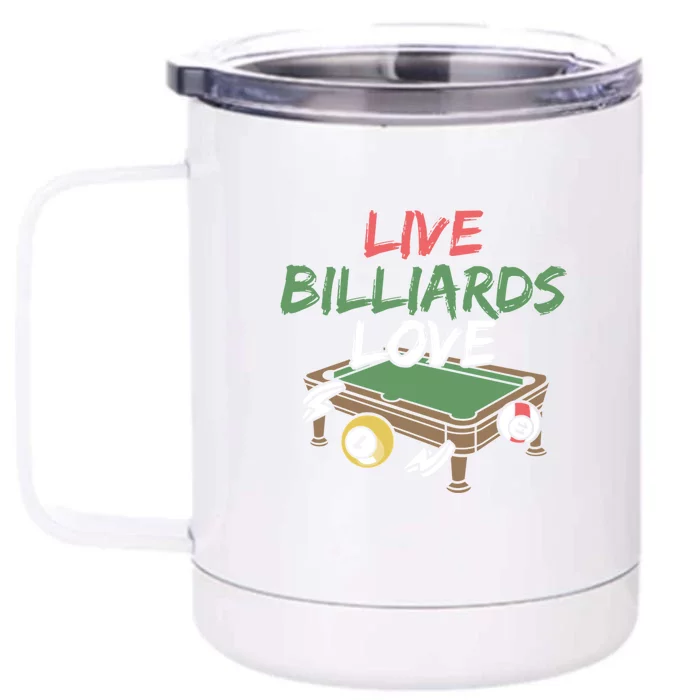 Father's Day Live Billiards Love Pool Player Gift For Dad Front & Back 12oz Stainless Steel Tumbler Cup