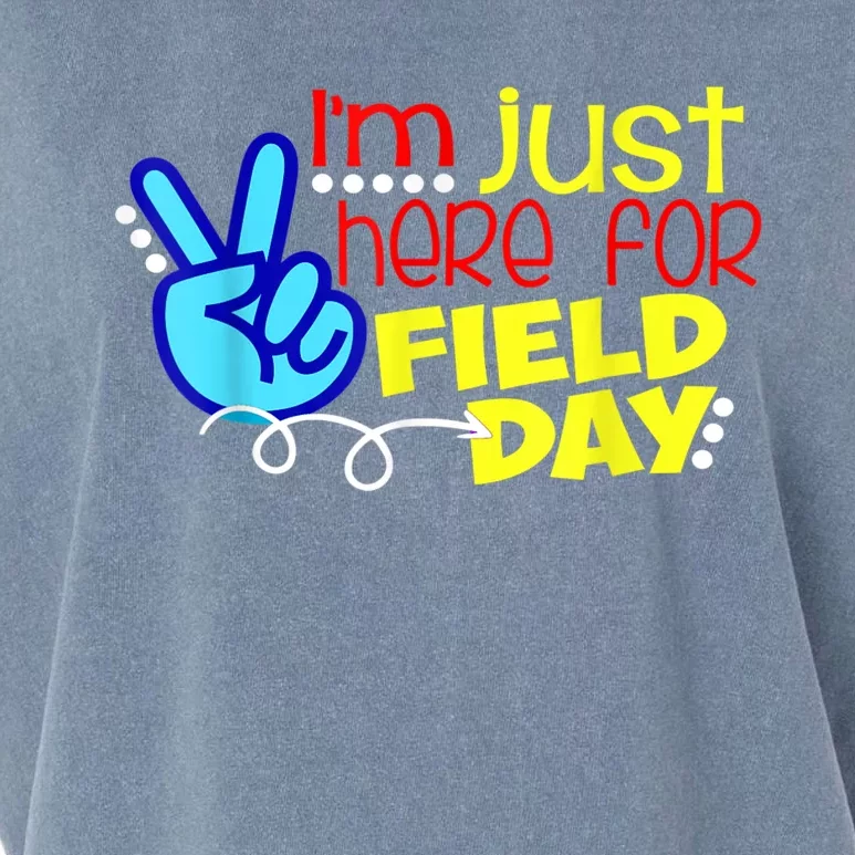 Field Day Last Day School Just Here For Field Day Garment-Dyed Women's Muscle Tee