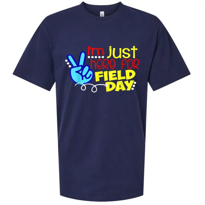 Field Day Last Day School Just Here For Field Day Sueded Cloud Jersey T-Shirt